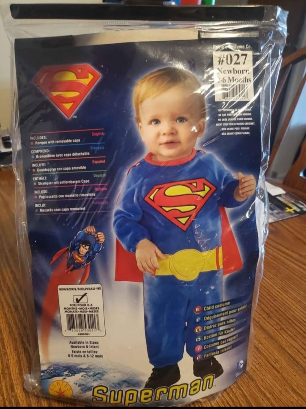Infant boys newborn superman Halloween costume